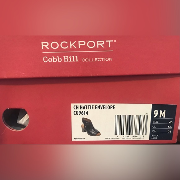 NWT Rockport Cobb Hill Hattie Envelope Black Leather Shoe/Sandal Size 9M - Picture 8 of 10